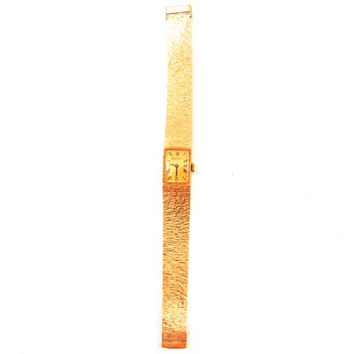 Lot 378 - Bueche Girod  - a lady's 9 carat yellow gold bracelet wristwatch.