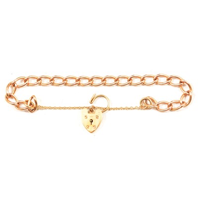 Lot 266 - A 9 carat rose gold bracelet.