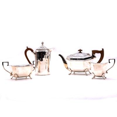 Lot 177 - Silver three piece tea set