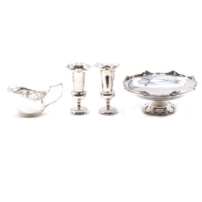 Lot 187 - Silver pedestal bowl, etc.