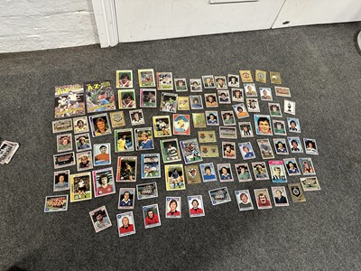 Lot 215 - Collection of 1978 Panini football cards, trade cards, stamps, coins.