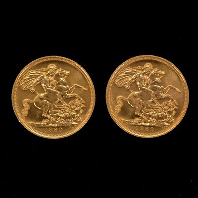 Lot 115 - Two Gold Full Sovereign Coins.