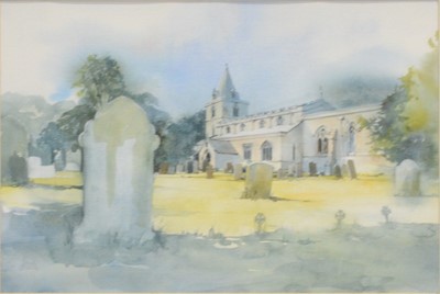 Lot 290 - Four Peter Robinson watercolours; and David Morris watercolour of a church in Rutland