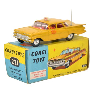 Lot 129 - Corgi Toys die-cast vehicle, model 221 Chevrolet New York taxi, boxed