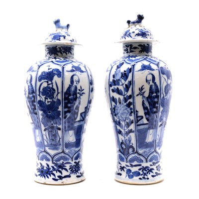 Lot 48 - Pair of Chinese blue and white vases