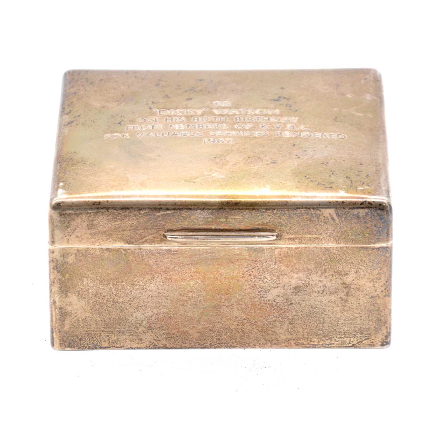 Lot 184 - Silver cigarette box