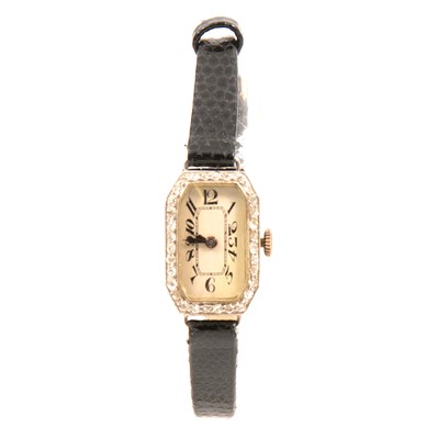 Lot 370 - A diamond set cocktail watch.