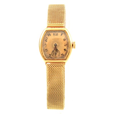 Lot 380 - Zenith - a lady's gold bracelet watch.