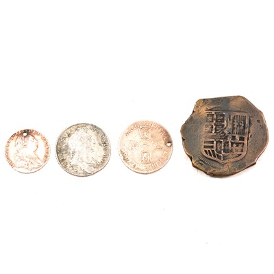 Lot 425 - Lucayan Beach 1628, 8 reales, pirate treasure and other coins.