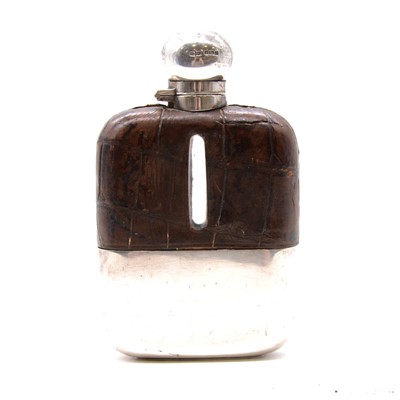 Lot 185 - Silver mounted hip flask