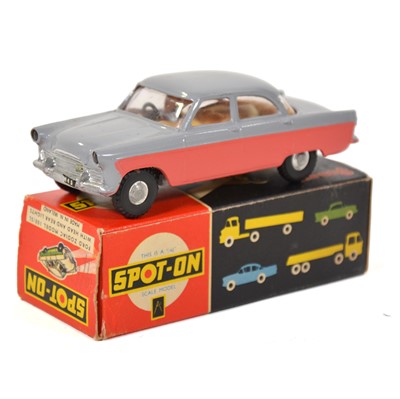 Lot 78 - Tri-ang Spot-on Toy model 100SL Ford Zodiac, two tone grey and salmon body, boxed