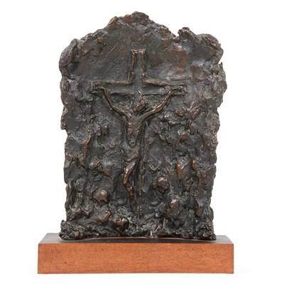 Lot 173 - Contemporary, Crucifiction, bronze plaque