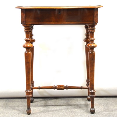 Lot 449 - Continental mahogany walnut and amboyna work table