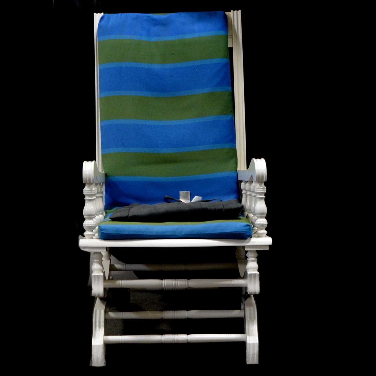 Lot 641 White painted American rocking chair,