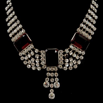 Lot 451 - Vintage costume jewellery necklaces and bracelet.