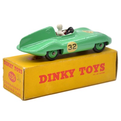 Lot 25 - Dinky Toys model 236 Connaught racing car, green body no.23, boxed.