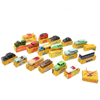 Lot 50 - Dinky Toys models, nineteen mixed playworn and damaged boxed examples, all (a/f).