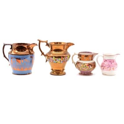 Lot 60 - Collection of pink and copper luster ceramics