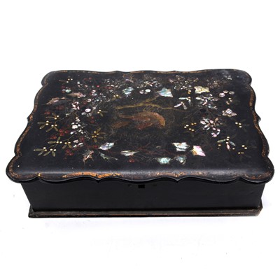Lot 167 - Victorian paper mache writing slope
