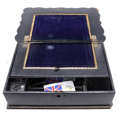 Lot 167 - Victorian paper mache writing slope