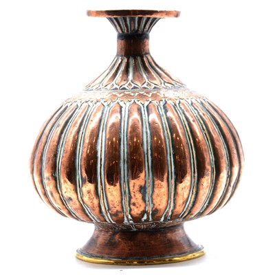 Lot 122 - Safavid style copper bottle vase