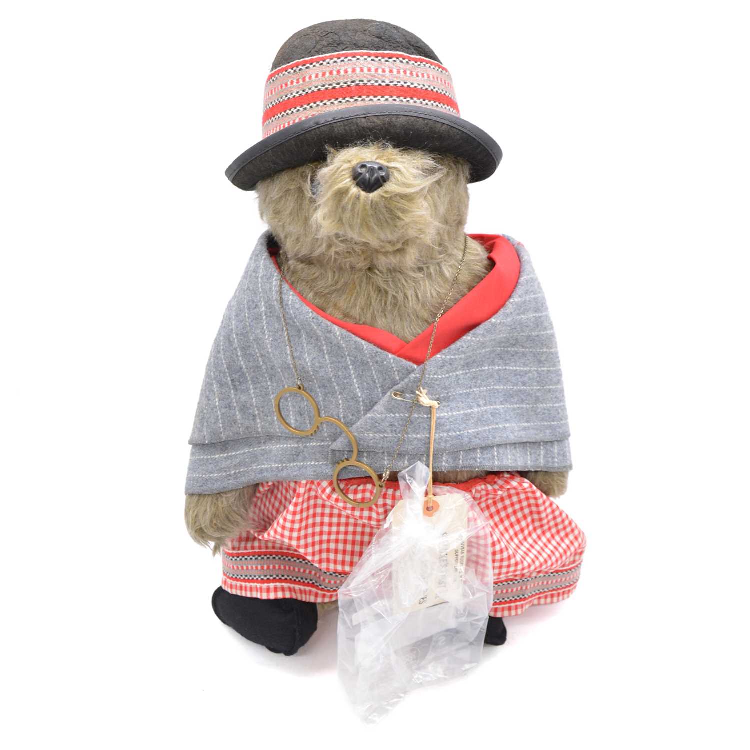 Lot 273 - Gabrielle Design, Aunt Lucy teddy bear, from Paddington, with original label, signed by Michael Bond