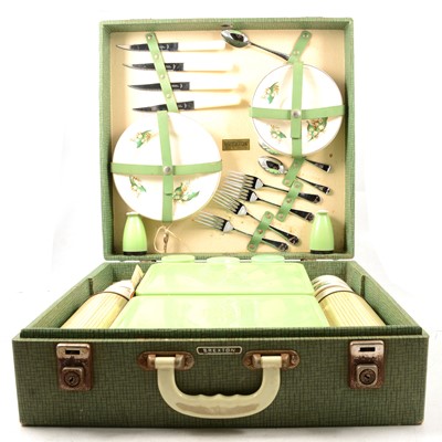 Lot 57 - Denby Hors d'oeuvre set with tray and a Brexton picnic case.