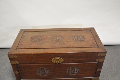 Lot 434 - Large Singapore teak and camphor wood chest