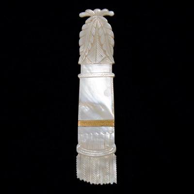 Lot 248 - A Palais Royal mother-of-pearl needle case.