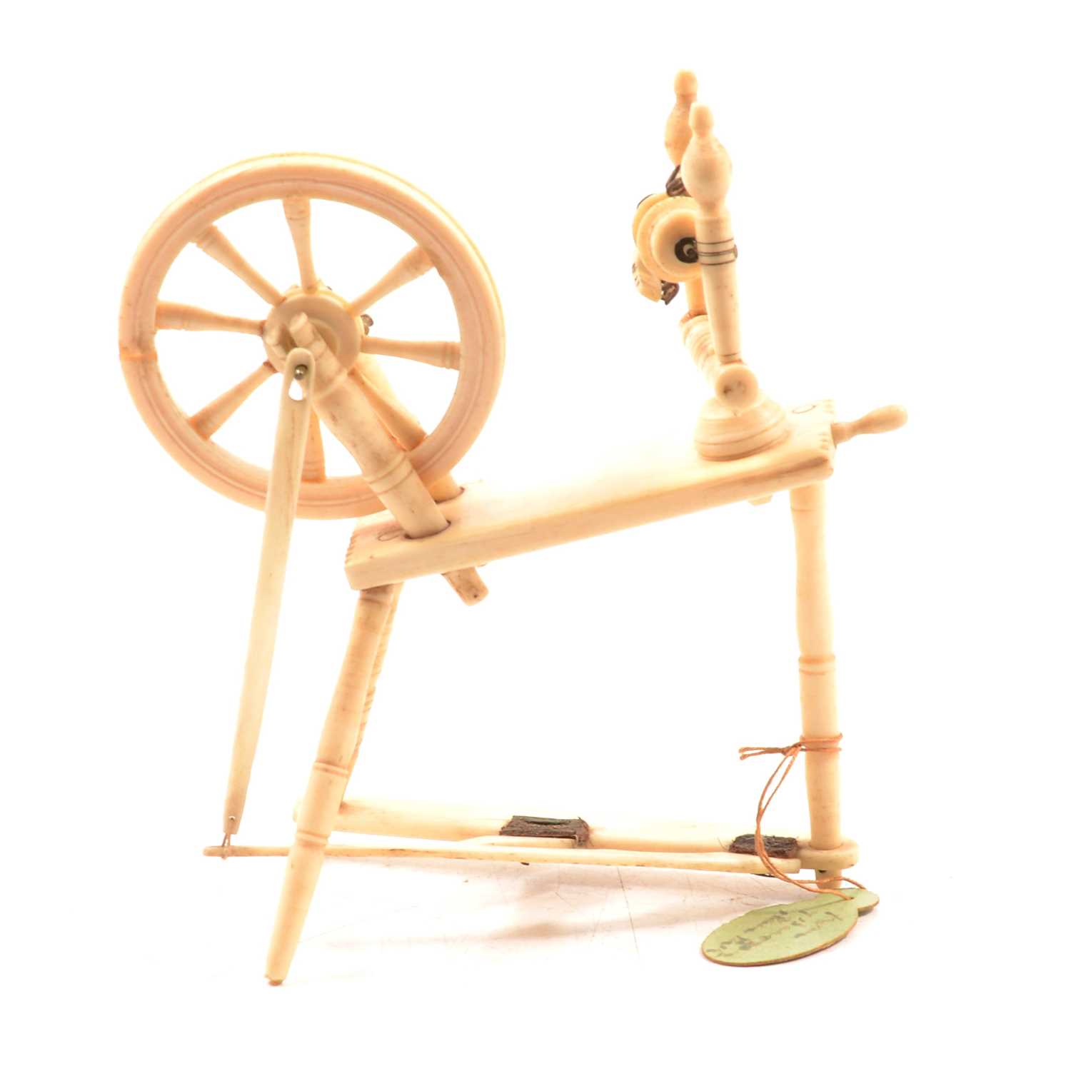 Lot 252 - Bone model of a spinning wheel