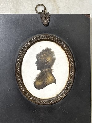 Lot 115A - Pair of portrait silhouettes, and various prints