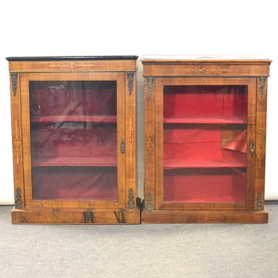 Lot 339 - Two Victorian walnut vitrines