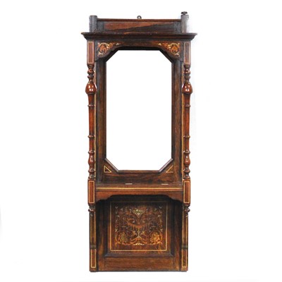 Lot 363 - Edwardian rosewood and marquetry hall mirror