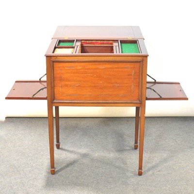 Lot 459 - Edwardian stained walnut work box / cabinet