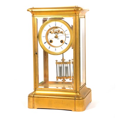 Lot 773 - French gilt metal four-glass table clock