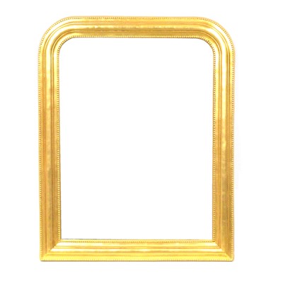 Lot 403 - Gilt framed wall mirror, arched glass, modern