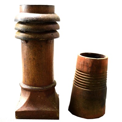 Lot 423 - Old terracotta chimney pot; and one other.