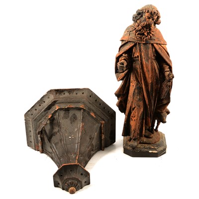 Lot 193 - Renaissance style carved wooden statue of St Anthony, possibly 16th/17th century