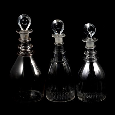 Lot 46 - Three Georgian glass decanters