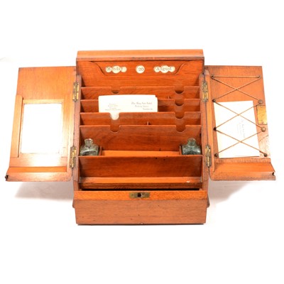 Lot 123 - Edwardian oak correspondence box