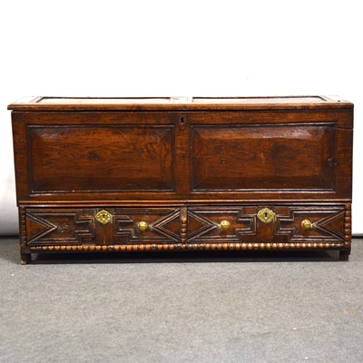 Lot 523 - Joined oak mule chest, 18th century