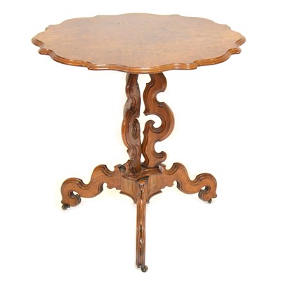 Lot 245 - Victorian walnut and birdseye maple table