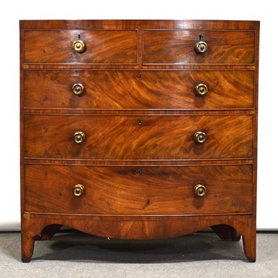 Lot 535 - George III mahogany bowfront chest of drawers