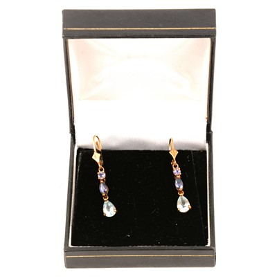 Lot 303 - Twelve pairs of gemset earrings in 9 carat gold or yellow or white metal.