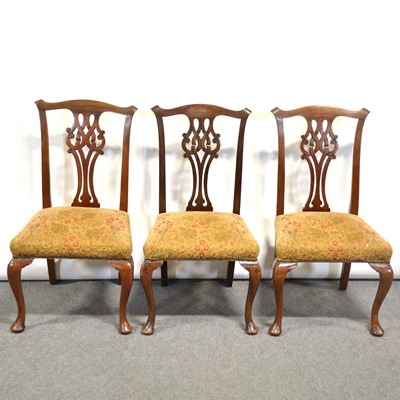 Lot 337 - Set of six Chippendale style mahogany dining chairs