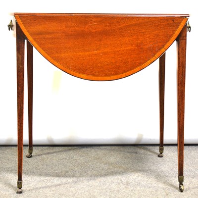 Lot 329 - George III mahogany and satinwood banded Pembroke table