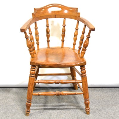 Lot 326 - Elm and beech ship's smokers bow chair