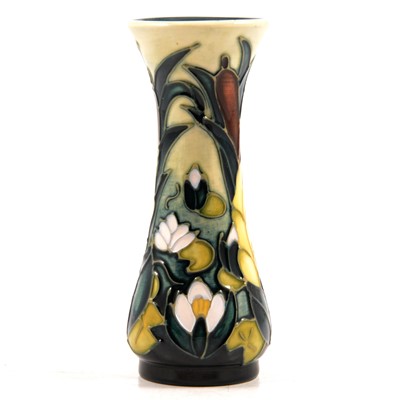 Lot 15 - Rachel Bishop for Moorcroft - a slender vase in the Lamia design 13cm, boxed.