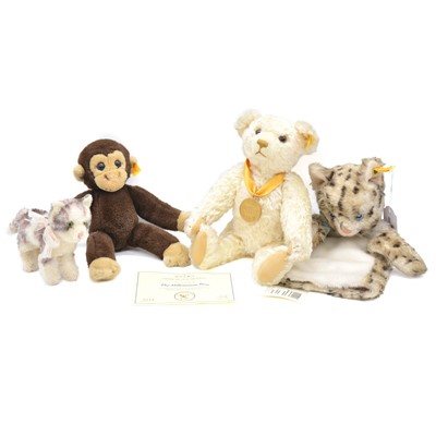 Lot 188 - Steiff, four including Teddybar 32 Millennium teddy bear, 30cm etc