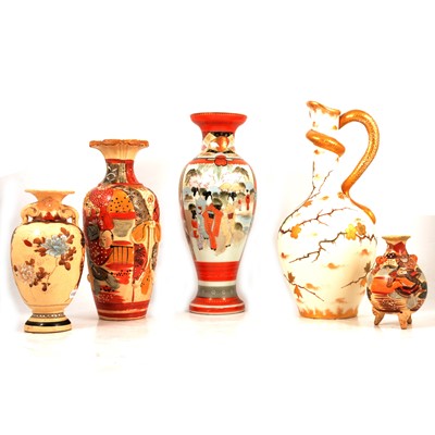 Lot 80 - Four pairs of Satsuma vases, pair of Franz Anton Mechlem vases.